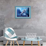 Diamond Painting DIY Kit,Full Drill, 40x30cm- Flying White Tiger & Angel