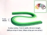 Paper Quilling Strips Set -9 color series packages, 5 / 7mm in width