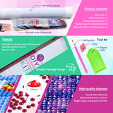 Diamond Painting DIY Kit,Full Drill, 40x30cm- Flying White Tiger & Angel