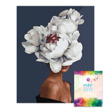 Easy Craft Paint by Number DIY Kit, 50x40cm- Beauty with Flower Hat- with White Hat (New Tube)