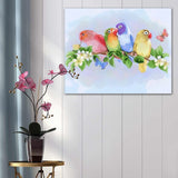 Easy Craft Paint by Number DIY Kit, 50x40cm- Colorful Birds/Parrots (New Tube)